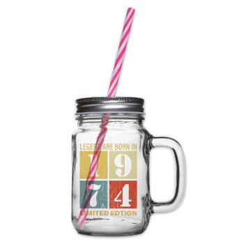 Original Kalender 1974 Vintage Geburtstag Rec - Henkelglas mit Schraubdeckel - Klar - Rechts