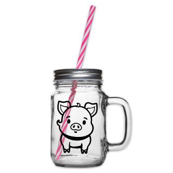 cochon - Bocal à boisson - transparent - Droite