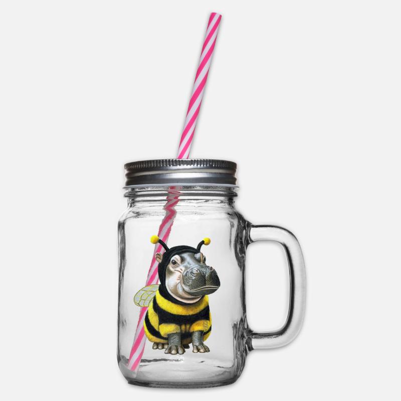 Abeille hippopotame 2 - Bocal à boisson - transparent
