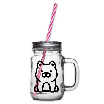 Hund - Henkelglas mit Schraubdeckel - Klar - Rechts
