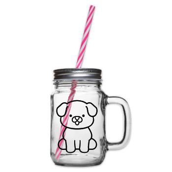 Hund - Henkelglas mit Schraubdeckel - Klar - Rechts