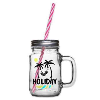 palms relax holiday - Henkelglas mit Schraubdeckel - Klar - Rechts