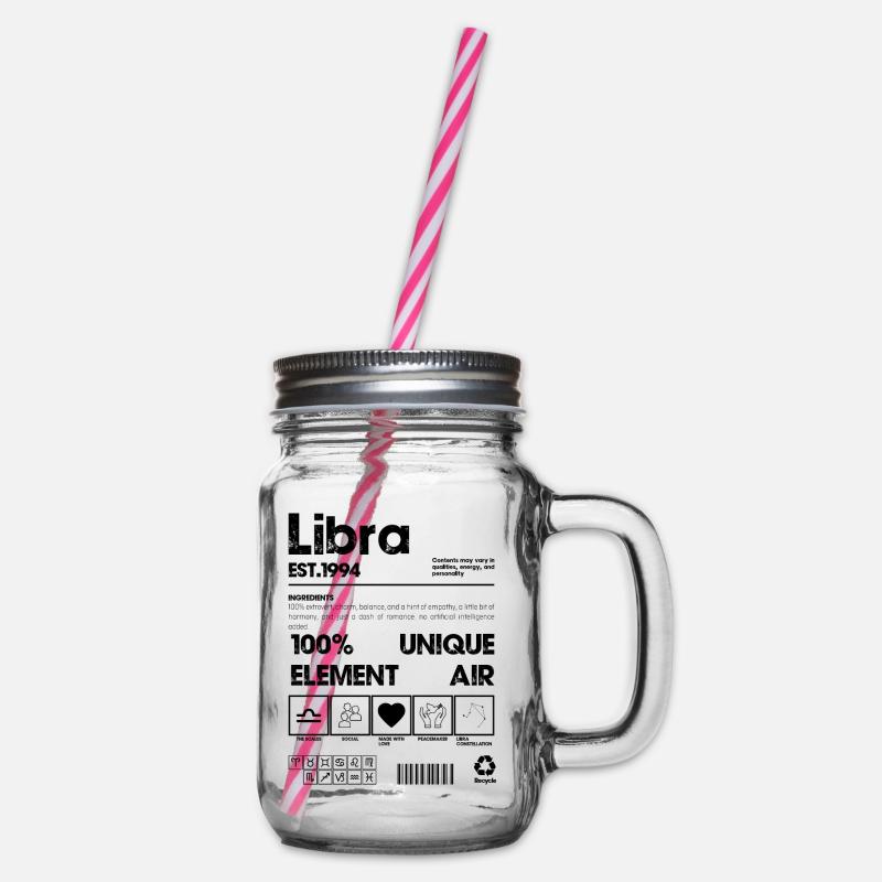 Libra 1994 - Glass jar with handle and screw cap - clear