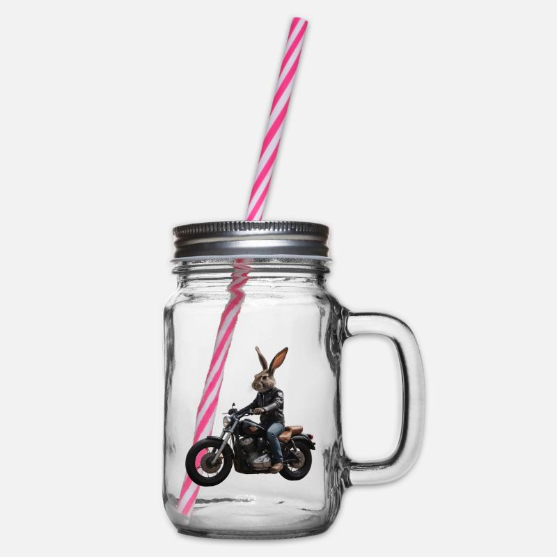Lapin motard - Bocal à boisson - transparent