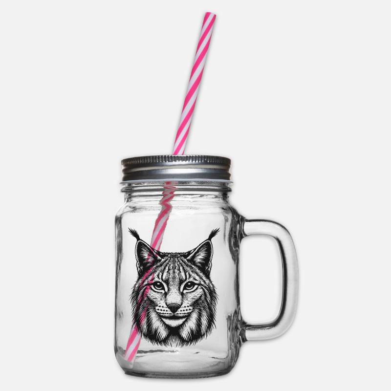 Luchs - Henkelglas mit Schraubdeckel - Klar
