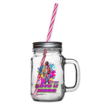Liebe - Henkelglas mit Schraubdeckel - Klar - Rechts