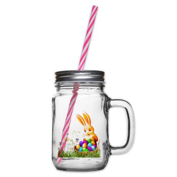 Lapin de Pâques avec des œufs colorés - Bocal à boisson - transparent - Droite