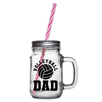 Volleyball dad - Glass jar with handle and screw cap - clear - Right