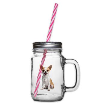Cute Chihuahua – Small, cheeky & full of heart! - Glass jar with handle and screw cap - clear - Right