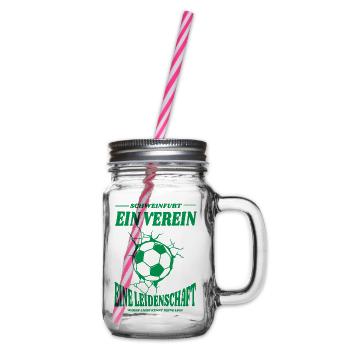 Schweinfurt Football Fan Gift - Glass jar with handle and screw cap - clear - Right