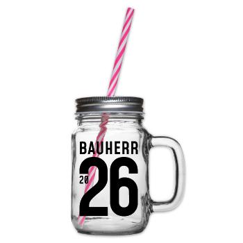 Builder 2026 - large number - Glass jar with handle and screw cap - clear - Right