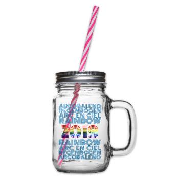 2019 - Glass jar with handle and screw cap - clear - Right