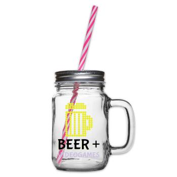 Jeux vidéo Pixel Beer - Bocal à boisson - transparent - Droite