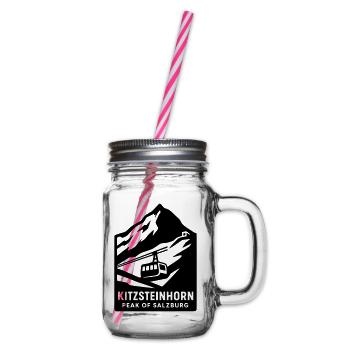 Kitzsteinhorn Alps - Glass jar with handle and screw cap - clear - Right