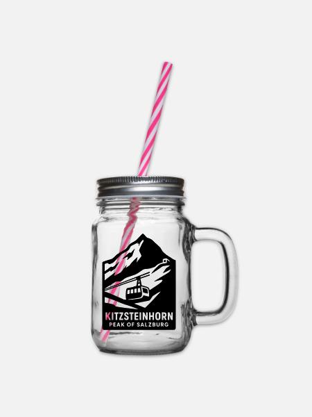 kitzsteinhorn alpen - Henkelglas mit Schraubdeckel - Klar