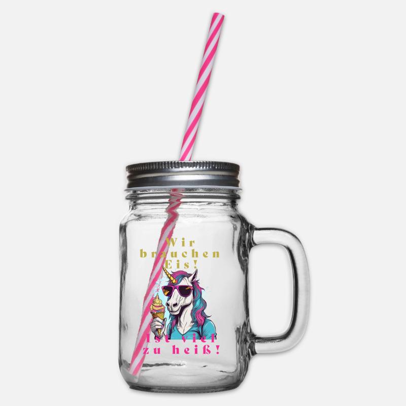 Glace de licorne contre chaleur - Bocal à boisson - transparent