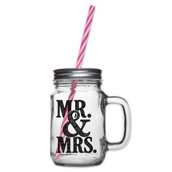 MR. & MRS - mariage romantique - jeunes mariés - Bocal à boisson - transparent - Droite