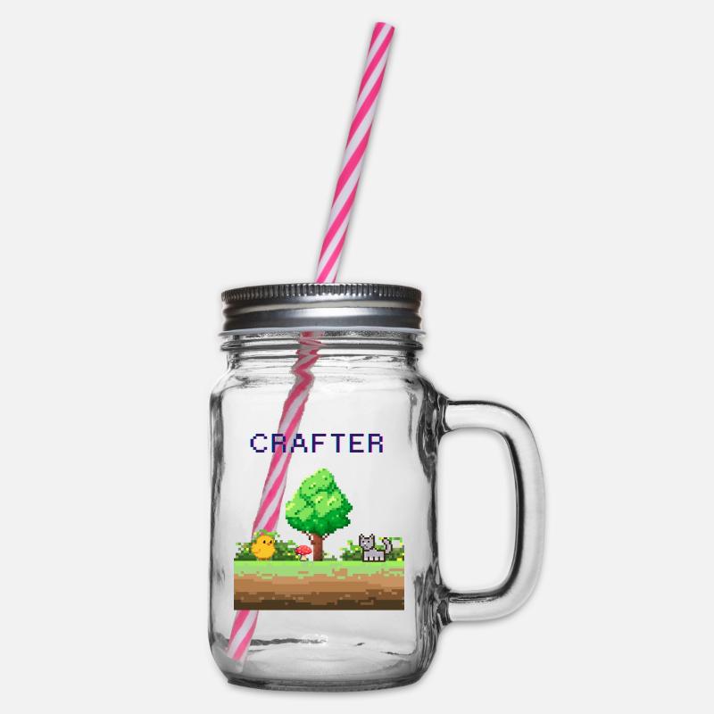 Pixel Crafter Waldabenteuer - Henkelglas mit Schraubdeckel - Klar