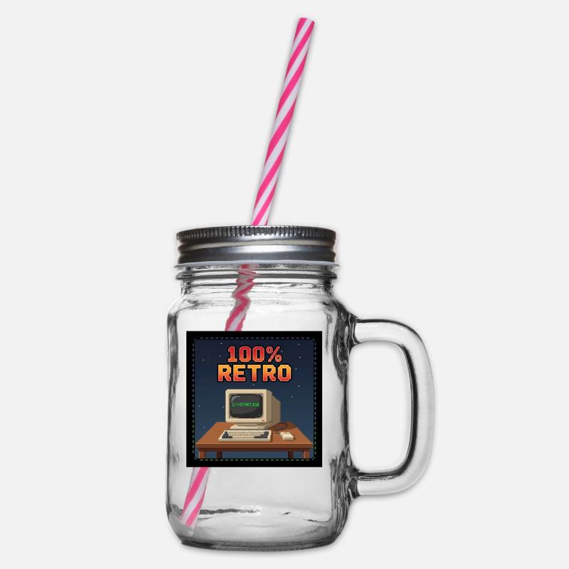 100 % Retro - Henkelglas mit Schraubdeckel - Klar