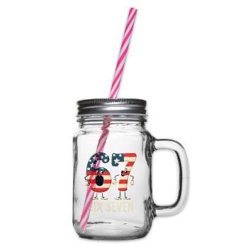 US Flag 67 Memes Six Seven - Bocal à boisson - transparent - Droite