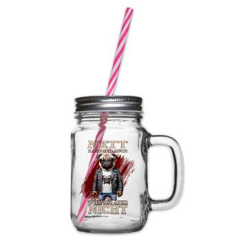 Nett kann ich auch - Will ich aber nicht - Henkelglas mit Schraubdeckel - Klar - Rechts