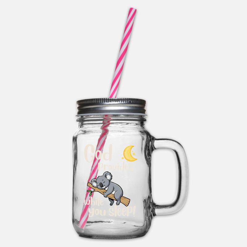 Jésus - Koala - Dieu pourvoit - chrétien - Foi - Bocal à boisson - transparent