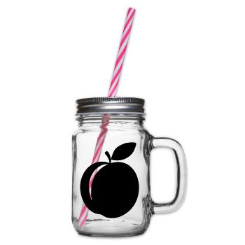 Peach Silhouette – Sweet Summer Design - Glass jar with handle and screw cap - clear - Right