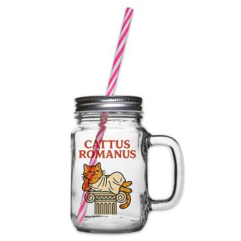 Cattus Romani – Funny Cat Toga Romans T-Shirt - Bocal à boisson - transparent - Droite