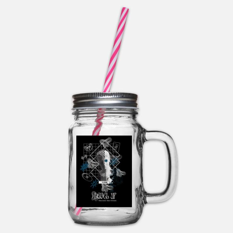 Black_Noir_SurrealismeT-shirtGrowthMindsetSuccess - Bocal à boisson - transparent