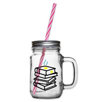 Stack of Books Star Fantasy Reading Book Club - Glass jar with handle and screw cap - clear - Right