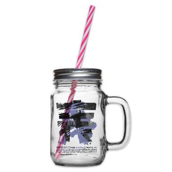 OMOTE Ura Large Kanji Budo Martialarts Design - Glass jar with handle and screw cap - clear - Right