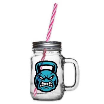 Kettlebell Face Logo - Bocal à boisson - transparent - Droite