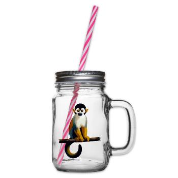 Squirrel monkey - Glass jar with handle and screw cap - clear - Right