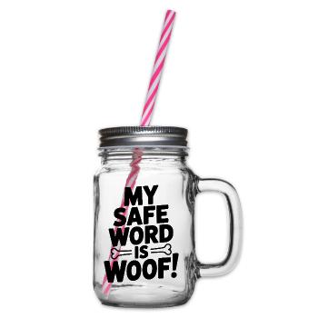 Mein Safeword ist Wuff! - Henkelglas mit Schraubdeckel - Klar - Rechts