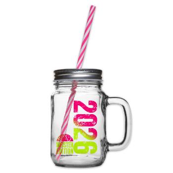 Basketball Meister Edition 2026 in lime pink - Henkelglas mit Schraubdeckel - Klar - Rechts