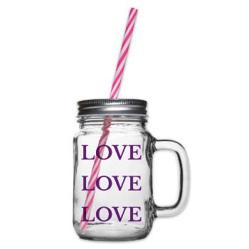 Lila Liebe Liebe Liebe Liebe - Henkelglas mit Schraubdeckel - Klar - Rechts