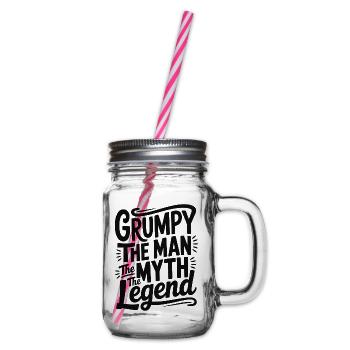 Grumpy der Mann, der Mythos, die Legende - Henkelglas mit Schraubdeckel - Klar - Rechts