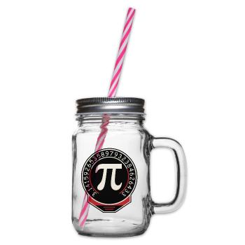 Pi Symbol Badge Ziffernring - Henkelglas mit Schraubdeckel - Klar - Rechts