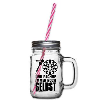 Opa 70 Jahre Darts – Geschenk für Dartspieler - Henkelglas mit Schraubdeckel - Klar - Rechts