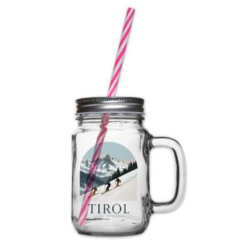 Tirol Austria Alpine Skiing - Henkelglas mit Schraubdeckel - Klar - Rechts