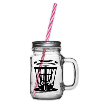 Discgolf Geschenkidee Spieler - Henkelglas mit Schraubdeckel - Klar - Rechts
