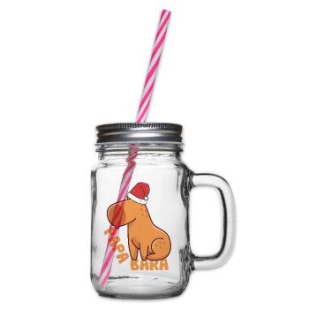 lustiges Wasserschwein Papabara t-shirt - Henkelglas mit Schraubdeckel - Klar - Rechts