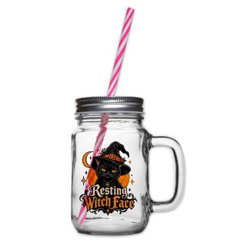 "Das ultimative "Resting Witch Face"-Design! - Henkelglas mit Schraubdeckel - Klar - Rechts