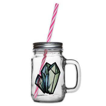 Kristallgeometrisches Aquarell - Henkelglas mit Schraubdeckel - Klar - Rechts