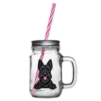 Scottish Terrier - Henkelglas mit Schraubdeckel - Klar - Rechts