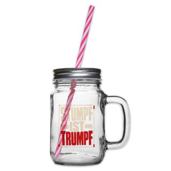 Stumpf ist Trumpf Statement Shirt mit Zeitgeist - Henkelglas mit Schraubdeckel - Klar - Rechts