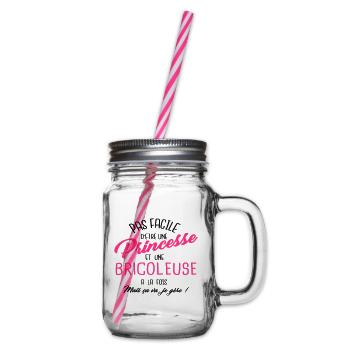 Princesse et bricoleuse - Bocal à boisson - transparent - Droite