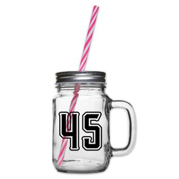 45 Zahl symbol - Henkelglas mit Schraubdeckel - Klar - Rechts