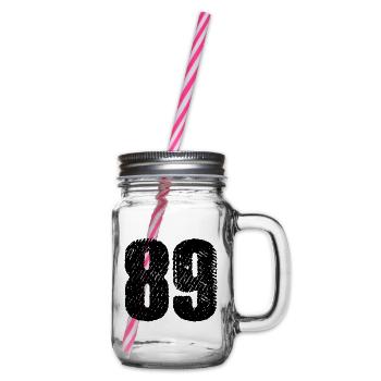 89 number jersey - Glass jar with handle and screw cap - clear - Right