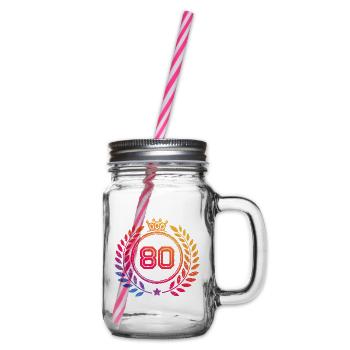80 Number wreath - Glass jar with handle and screw cap - clear - Right